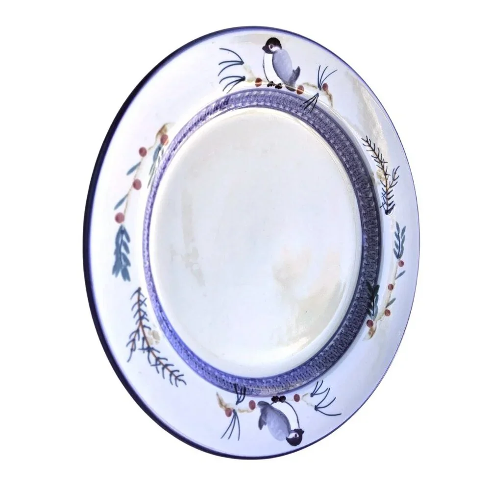 Vintage Hartstone Chickadee & Pine Dinner Plate 11" Stoneware USA - Picture 13 of 16